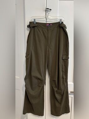 Edikted Olive Cargo Trousers with Side Buckles. Size L
